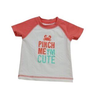 Carter’s Rash Guard Shirt Baby Boy Size 3 Months Pinch Me I’m Cute Crab Tee
